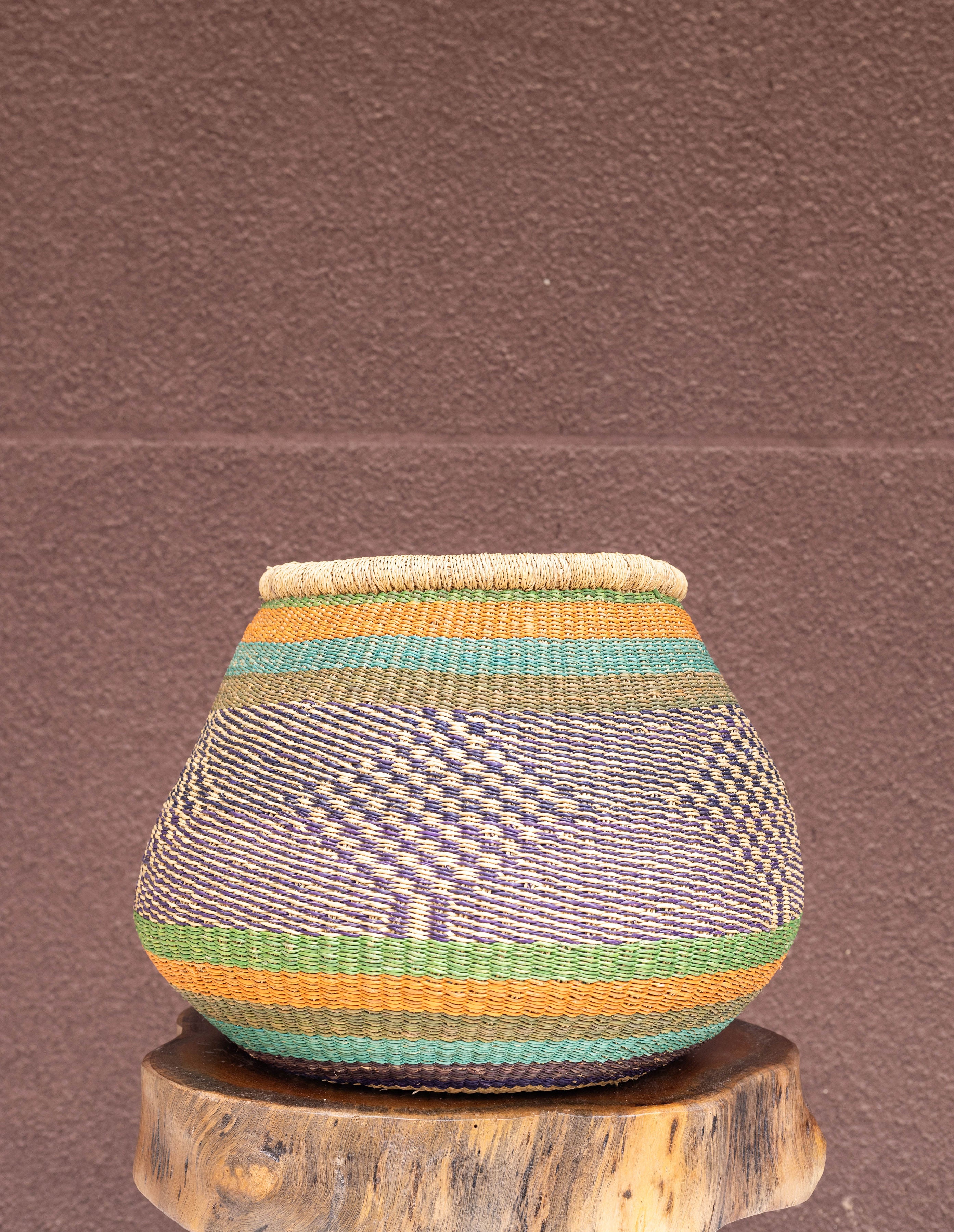 Large Hand-woven African Pot storage basket