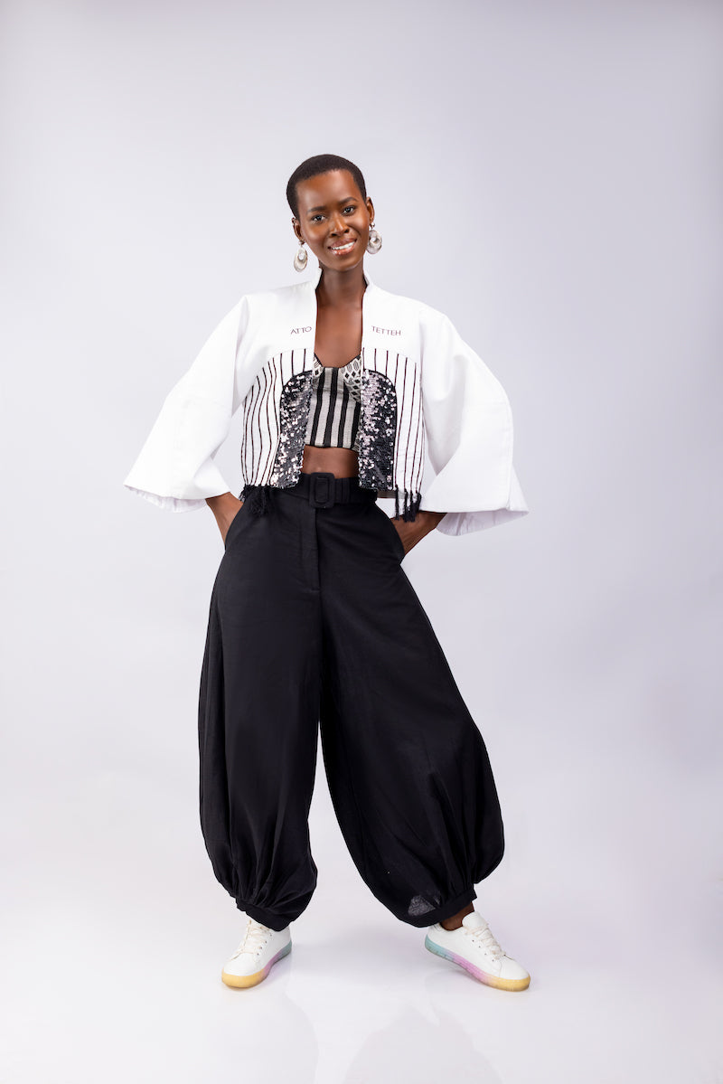 ATTO TETTEH Bambi Black Balloon Pants