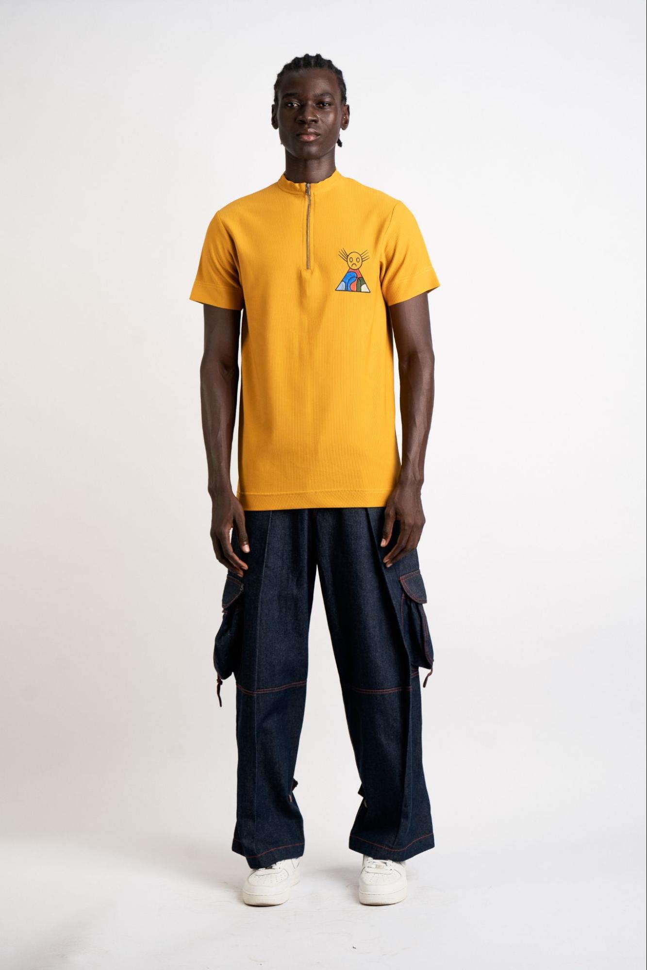 ATTO TETTEH Yellow Short Sleeve Theorem Shirt