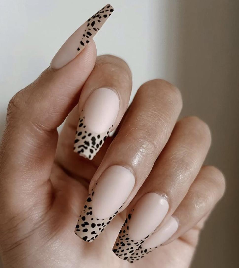 STATIC NAILS Reusable Pop -On Manicures – CHEETAH FRENCH