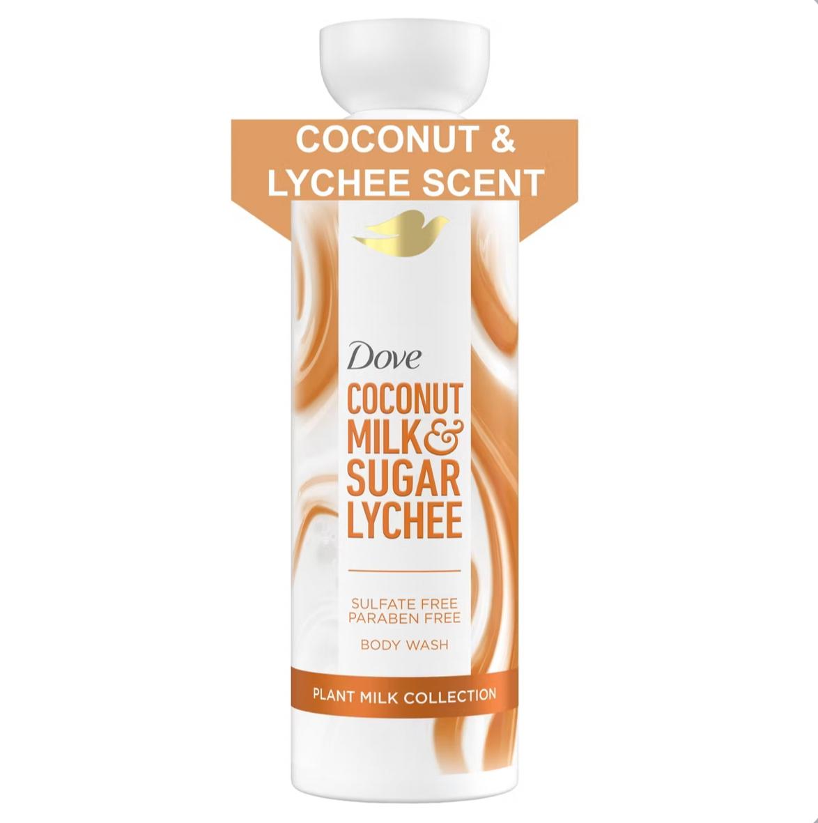 DOVE Beauty Plant Milk Cleansing Body Wash – Coconut Milk & Sugar Lychee (17.5 fl oz)