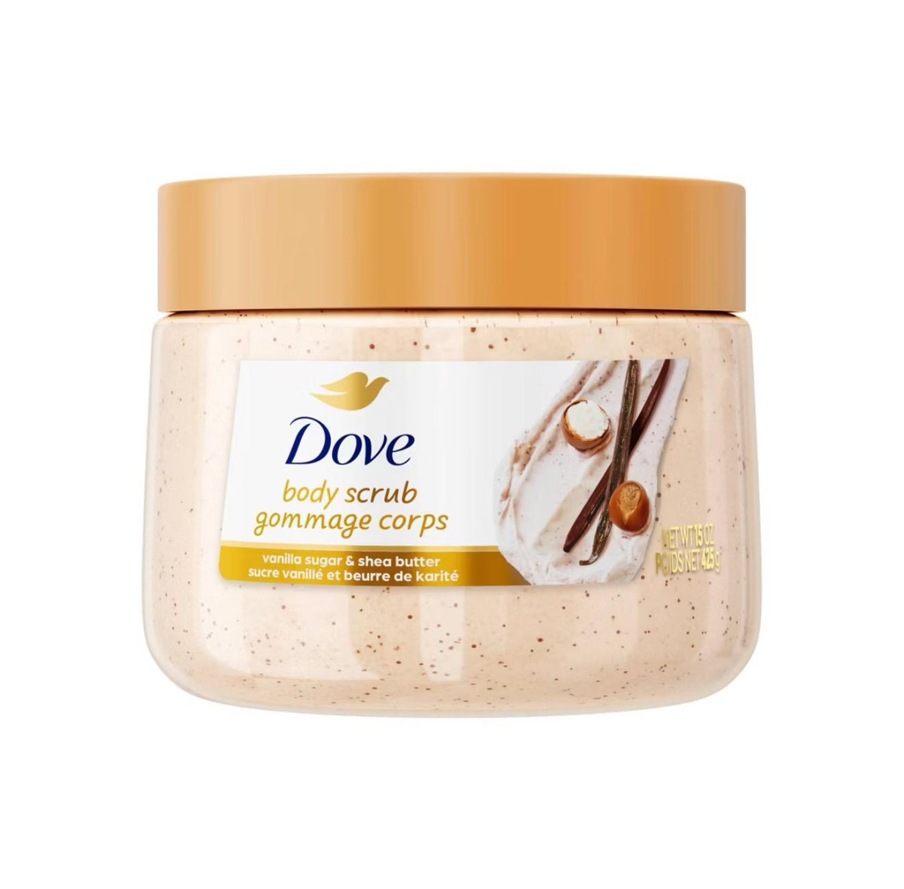 Dove Beauty Exfoliating Body Scrub – Vanilla Sugar & Shea Butter (15oz)