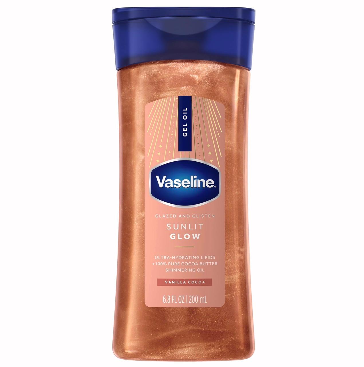 VASELINE Glazed & Glisten Vanilla Cocoa Shimmering Gel Body Oil – Sunlit Glow (200ml)