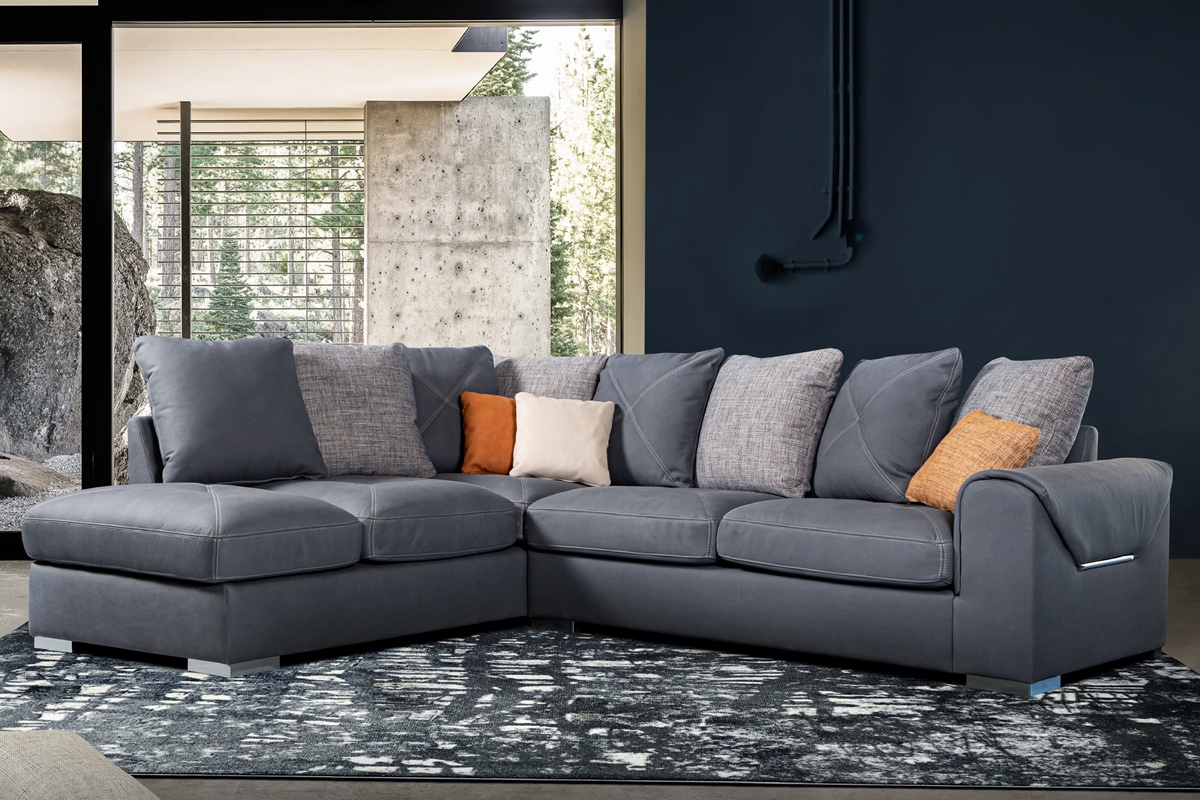 ETHAN CORNER SOFA DARK GREY