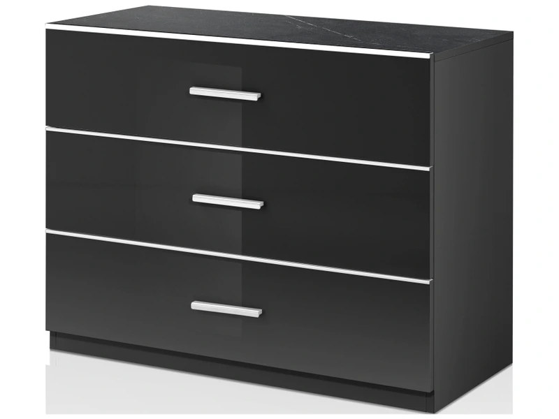 GLOSSY CHEST OF DRAWERS