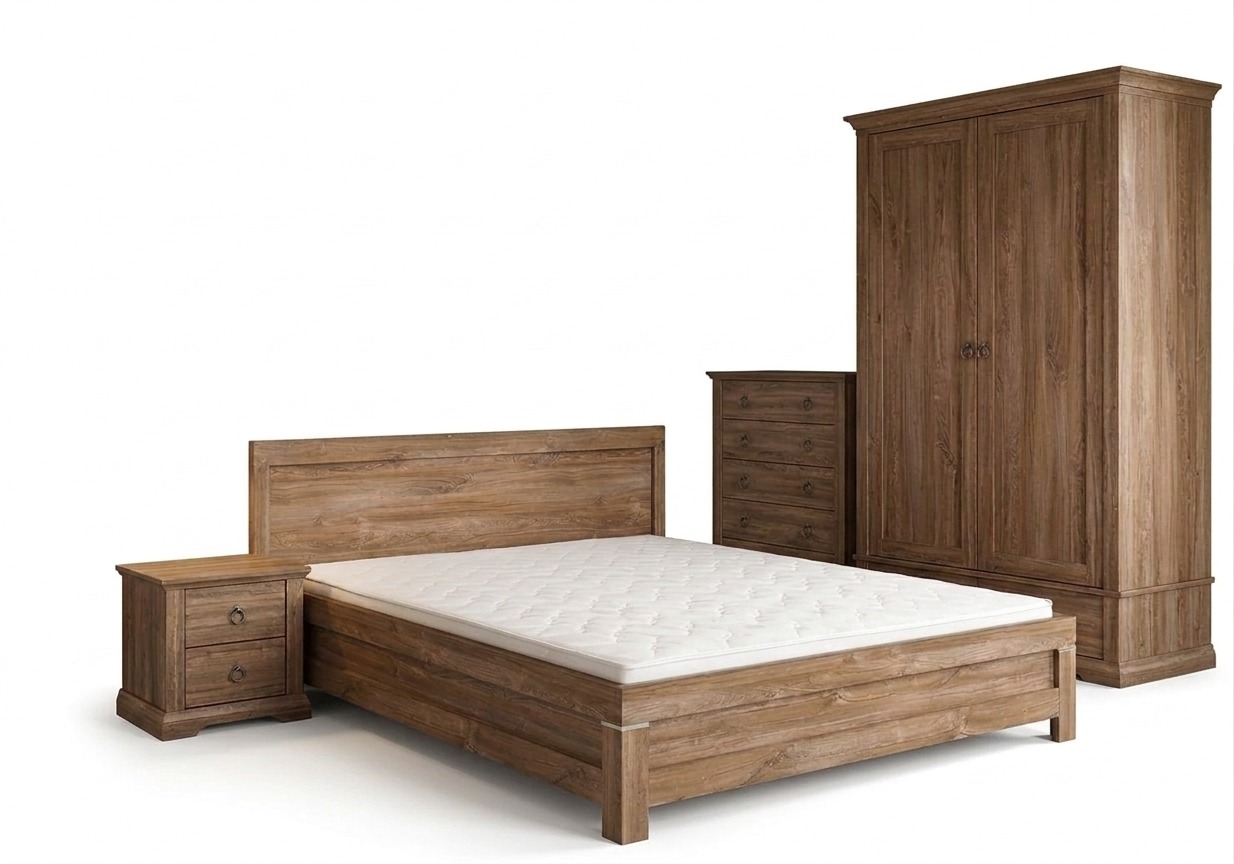 GENT PACK BED +FRAME+2N.STAND+CHEST.O.D+WROBE