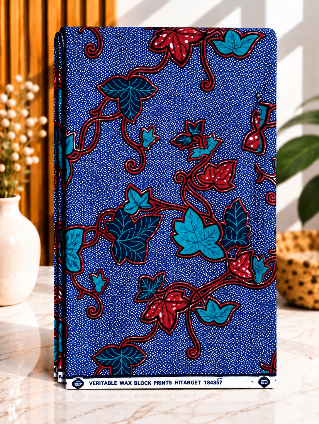 Blue red flower design